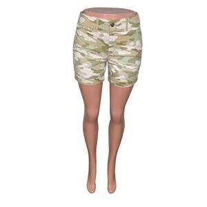 Gap Khakis 5" Short Military Print Green Camo 5 Working Pockets Belt Loops Sz 4